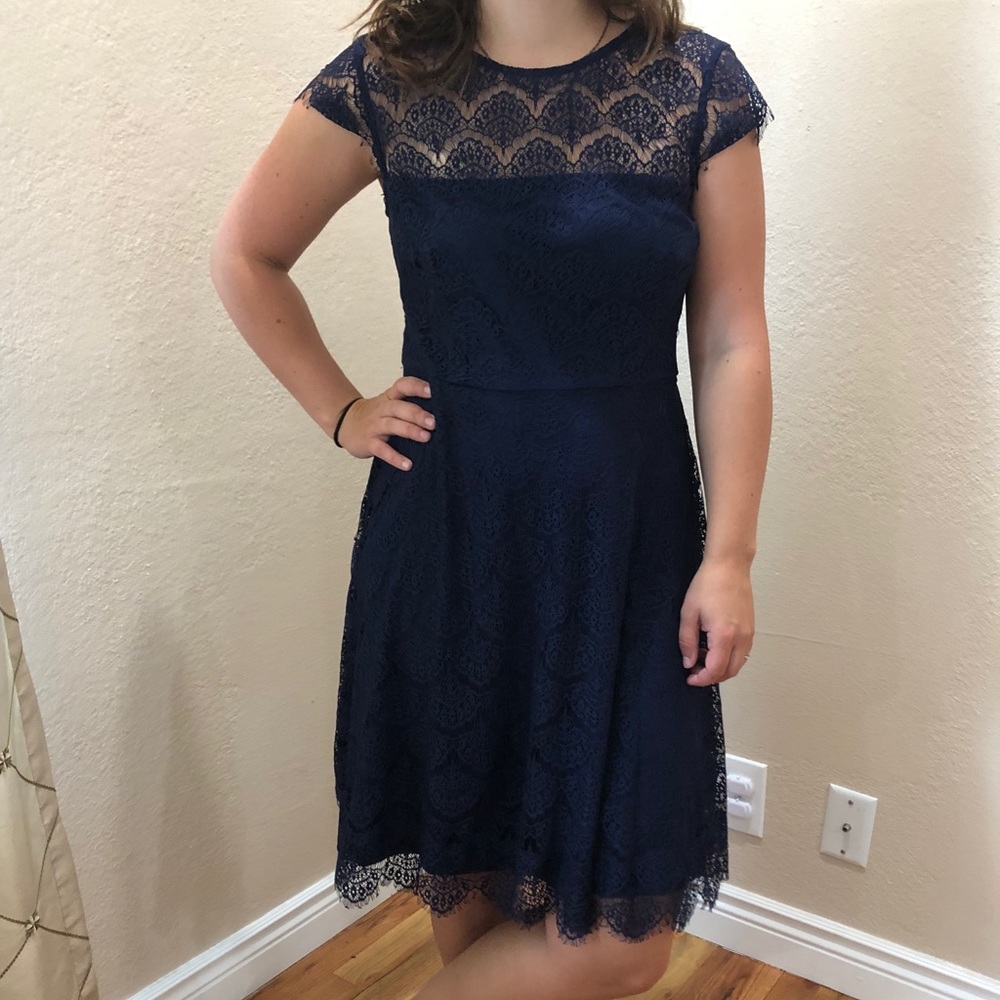 Kash and Jess || Fit and Flair Dress - Blue Violet